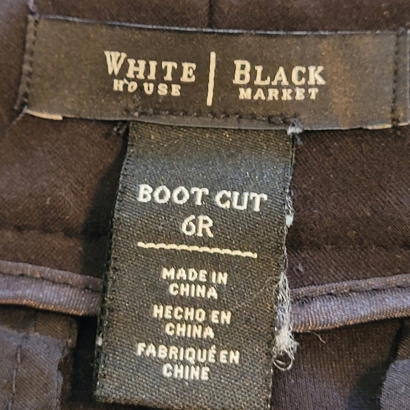 WHBM Black Mid Rise Boot Cut Dress Slacks Pants Women's Size 6 Regular - Picture 10 of 16